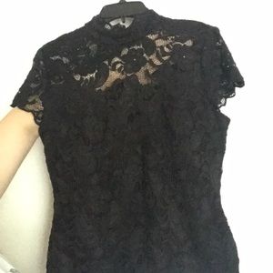 Bebe short sleeve lace blouse